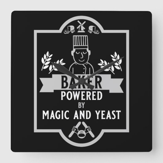 パン・ベイカー スクエア壁時計 (正面)