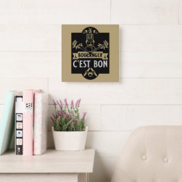 パン・ベイカー スクエア壁時計