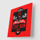 パン・ベイカー スクエア壁時計 (傾斜)