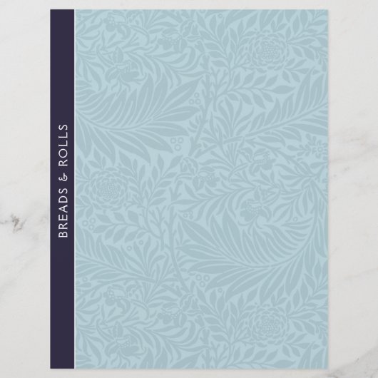 パン |レシピ分割器 |ヴィンテージ青フローラ (裏面)