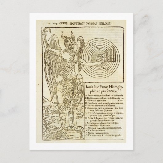 パン、普遍的な神、そして彼が思い起こす要素 ポストカード (正面)