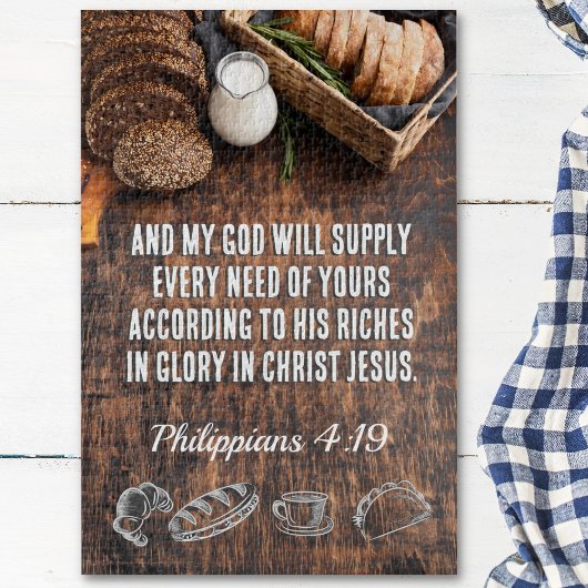 パン | Philippians 4:19 Bible Verse 20 x 30 ジグソーパズル