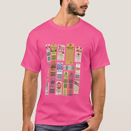 パンamヴィンテージ荷物用タグ tシャツ (正面)