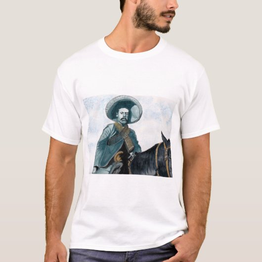 パンcho ビージャ 水彩画 tシャツ (正面)