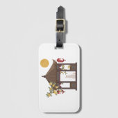 パヴィロ中国のンの中秋の月伝統的猫 ラゲッジタグ (正面縦)