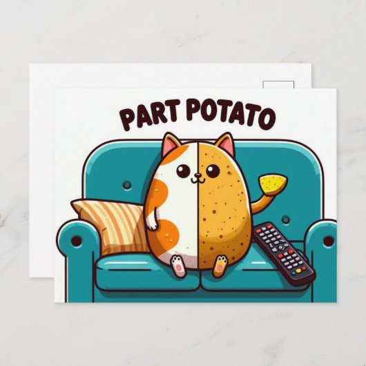 パーおもしろいツカウチパートポテトキャット ポストカード (正面/裏面)