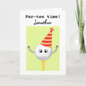 パーおもしろいティータイムゴルフバースデーカード カード (正面)