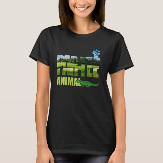 パーおもしろいティー動物美しいゴルフコースシーンG Tシャツ (正面)