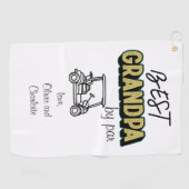 パーでベストなじいちゃんのゴルフカート ゴルフタオル (横)