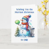 パーでメリークリスマスを過ごす |ディスクゴルフ カード (黄色い花)