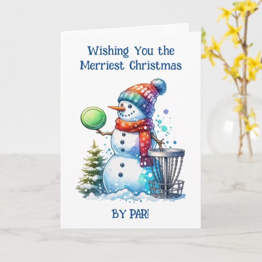 パーでメリークリスマスを過ごす |ディスクゴルフ カード (黄色い花)