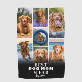 パーで最高の犬ママ フォトコラージュ ゴルフタオル (正面)