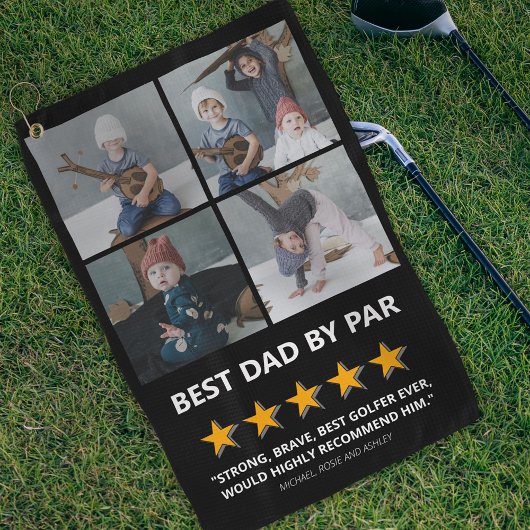 パーより最高のパパ Funny Best Dad By Par 写真入り ゴルフタオル