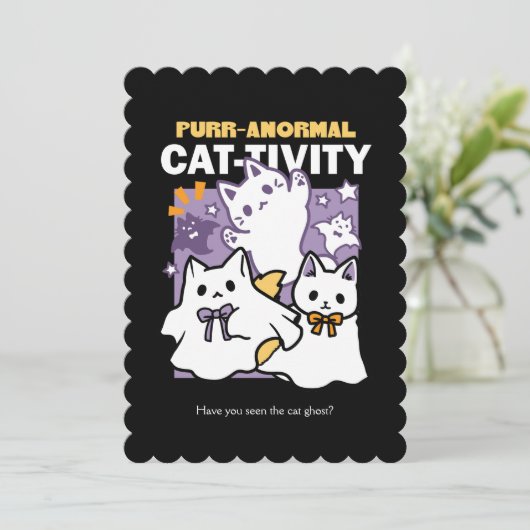 パーアナーマル・キャットビティ - ハロウィンの猫デザイン シーズンカード (スタンド正面)