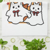 パーアノーマル猫の感性かわいいハロウィーンキャットデザイン キッチンタオル (折り畳み)