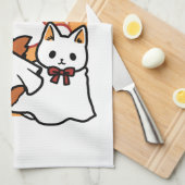 パーアノーマル猫の感性かわいいハロウィーンキャットデザイン キッチンタオル (四つ折り)