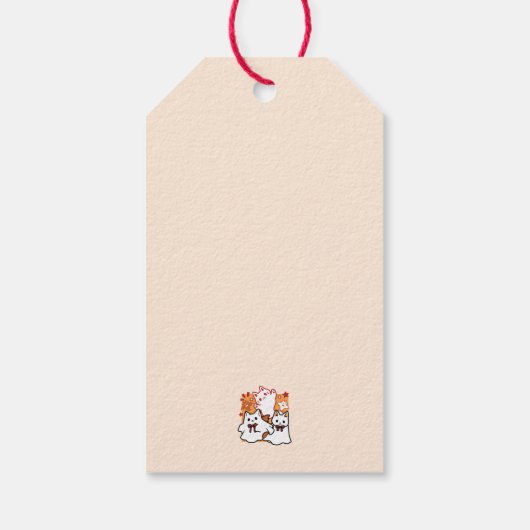 パーアノーマル猫の感性かわいいハロウィーンキャットデザイン ギフトタグ (裏面)