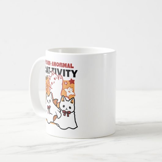 パーアノーマル猫の感性かわいいハロウィーンキャットデザイン コーヒーマグカップ (正面左)