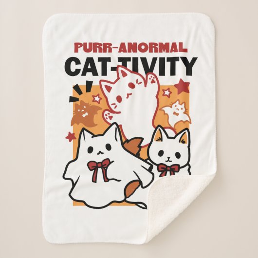 パーアノーマル猫の感性かわいいハロウィーンキャットデザイン シェルパブランケット (正面)