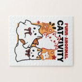 パーアノーマル猫の感性かわいいハロウィーンキャットデザイン ジグソーパズル (横)