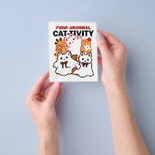 パーアノーマル猫の感性かわいいハロウィーンキャットデザイン チラシ (手)