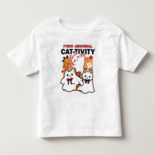 パーアノーマル猫の感性かわいいハロウィーンキャットデザイン トドラーTシャツ (正面)