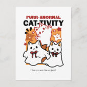 パーアノーマル猫の感性かわいいハロウィーンキャットデザイン ポストカード (正面)