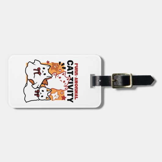 パーアノーマル猫の感性かわいいハロウィーンキャットデザイン ラゲッジタグ (正面横)