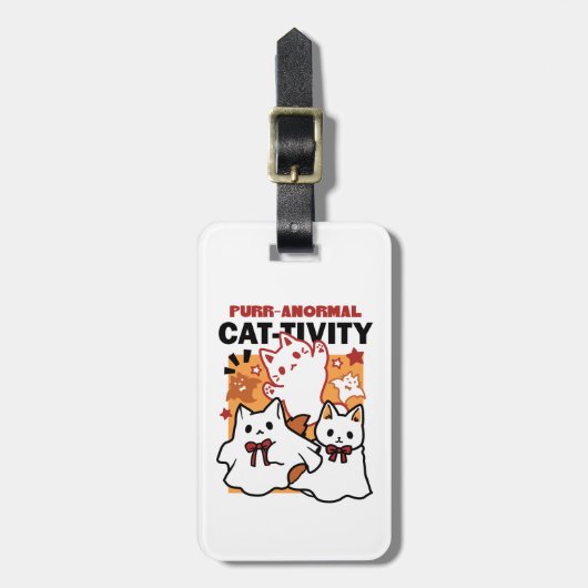 パーアノーマル猫の感性かわいいハロウィーンキャットデザイン ラゲッジタグ (正面縦)