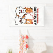 パーアノーマル猫の感性かわいいハロウィーンキャットデザイン 横断幕 (インサイチュ)