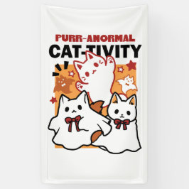 パーアノーマル猫の感性かわいいハロウィーンキャットデザイン 横断幕