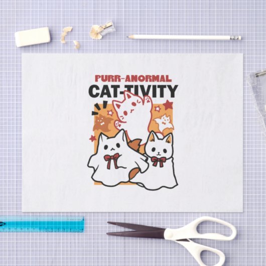 パーアノーマル猫の感性かわいいハロウィーンキャットデザイン 薄葉紙 (クラフト)