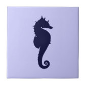 パーウィンクルとダークブルーの海の馬 タイル (正面)