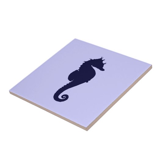 パーウィンクルとダークブルーの海の馬 タイル (側面)