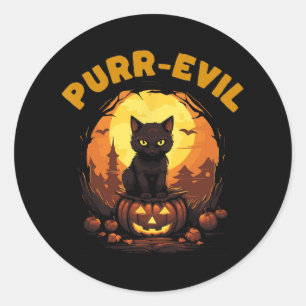 パーエビルキャット幽霊のよく出るハロウィーン ラウンドシール