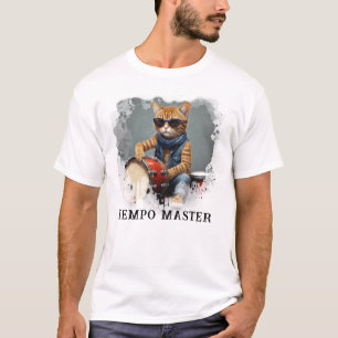 *~*パーカッショニストクールキャットAP91ドラマーお尻 Tシャツ