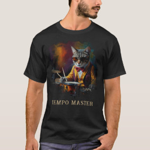 *~*パーカッショニストクールキャットAP91ドラマー・プレイヤー Tシャツ