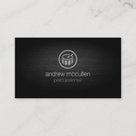 パーカッショニストドラムアイコンつや消しメタルミュージシャン 名刺