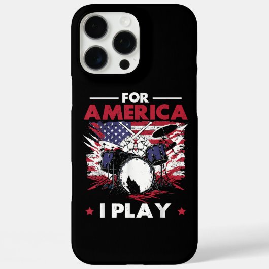 パーカッショニスト太鼓ドラマー米国国旗の愛国心 Case-Mate iPhoneケース (裏面)