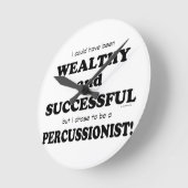 パーカッショニスト富裕層と成功 ラウンド壁時計 (傾斜)