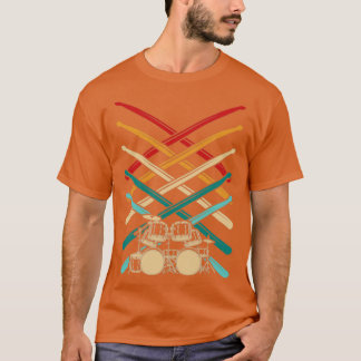 パーカッションドラムスティックドラム Tシャツ
