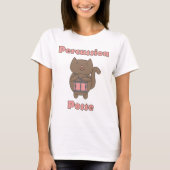 パーカッションポッセ - かわいいドラマー猫 Tシャツ (正面)