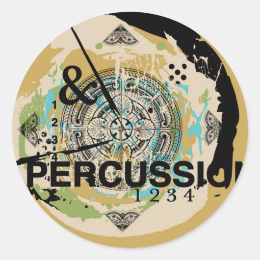 パーカッション型ノートパソコン/ドラムパッド/etcステッカー ラウンドシール (正面)