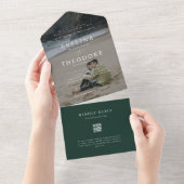 パーカモダンー写真シールと送結婚信 オールインワン招待状 (貼ってはがせる)