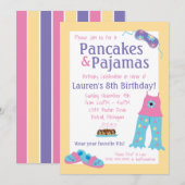 パーカーとパジャマの誕生日パーティー 招待状 (正面/裏面)