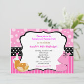 パーカーとパジャマの誕生日招待状 招待状 (スタンド正面)