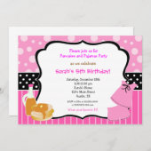 パーカーとパジャマの誕生日招待状 招待状 (正面/裏面)