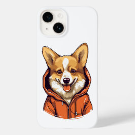 パーカーを着たコーギーの面白いデザイン Case-Mate iPhone 14ケース
