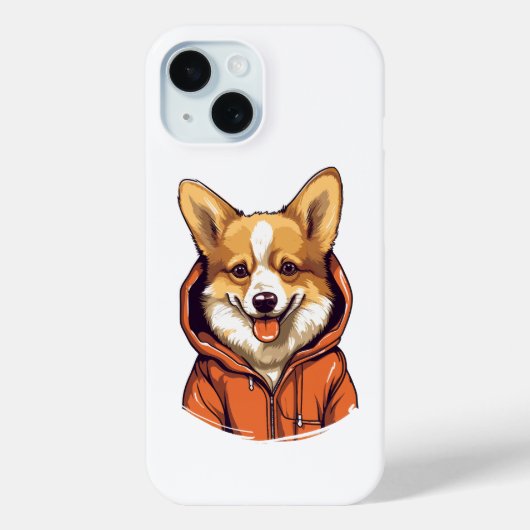 パーカーを着たコーギーの面白いデザイン Case-Mate iPhoneケース (裏面)