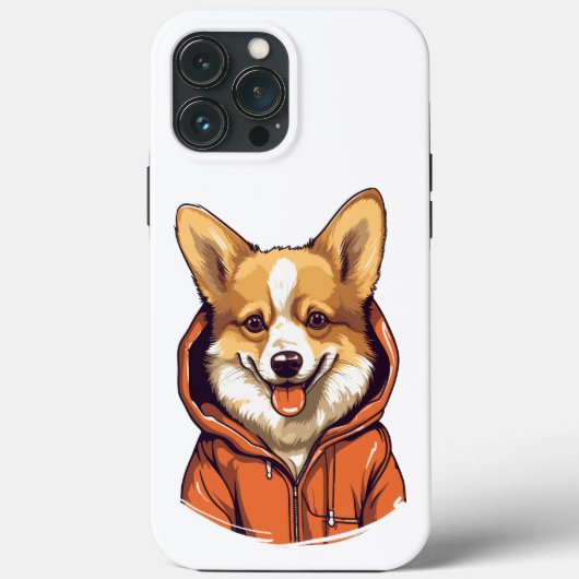 パーカーを着たコーギーの面白いデザイン Case-Mate iPhoneケース (裏面)